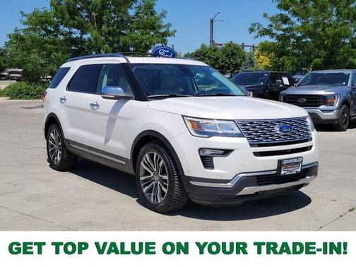 White Platinum Clearcoat Metallic 2018 Ford Explorer Platinum