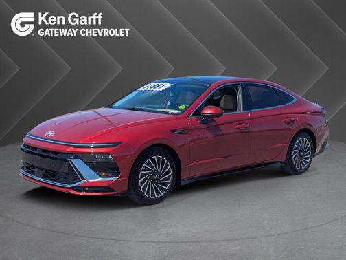 Ultimate red 2025 Hyundai SONATA Hybrid Limited Sedan