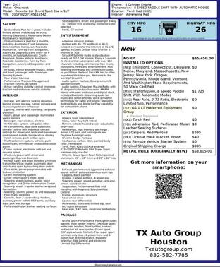 2017 Chevrolet Corvette Grand Sport