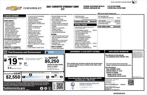 2021 Chevrolet Corvette Stingray w/1LT