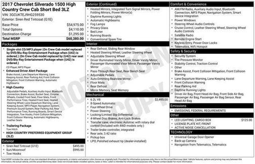 2017 Chevrolet Silverado 1500 High Country