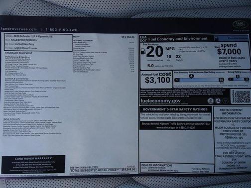 2026 Land Rover Defender 110 X-Dynamic SE