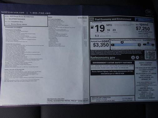 2025 Land Rover Range Rover P530 SE