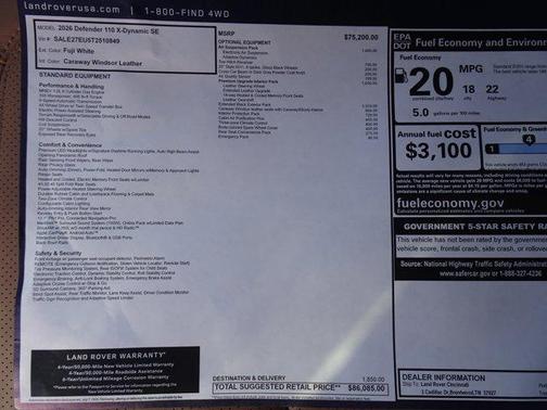 2026 Land Rover Defender P400 X-Dynamic SE