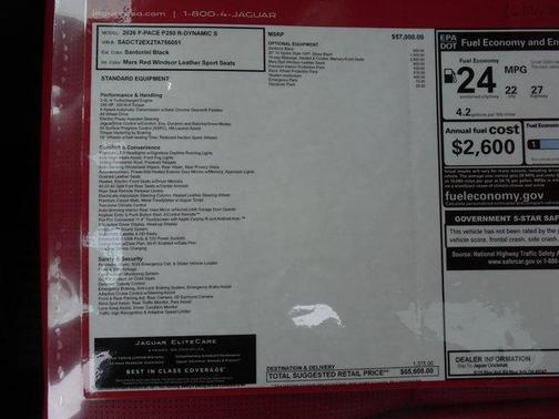 2026 Jaguar F-PACE P250 R-Dynamic S