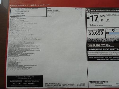 Chalk Blue 2026 Jaguar F-PACE SVR Final Edition