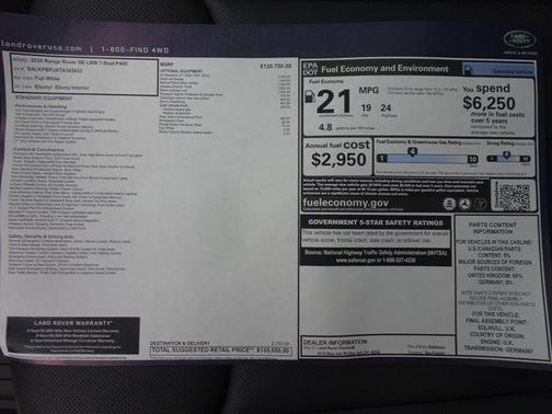 2026 Land Rover Range Rover P400 SE 7 Seat