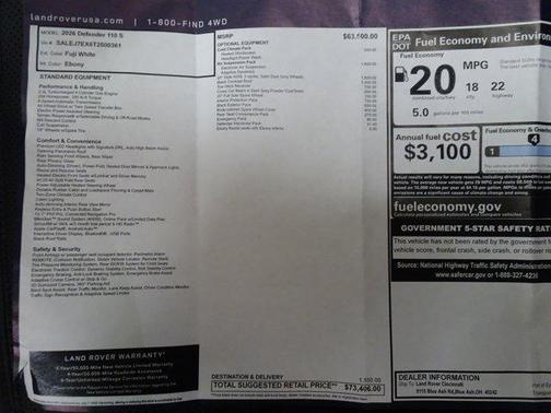 2026 Land Rover Defender 110 S