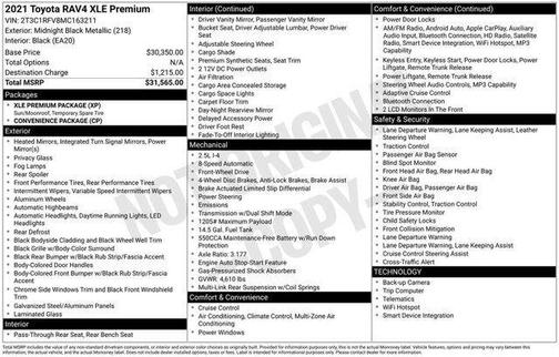 Midnight Black Metallic 2021 Toyota RAV4 XLE Premium
