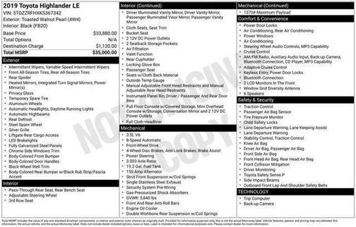 Toasted Walnut Pearl 2019 Toyota Highlander LE