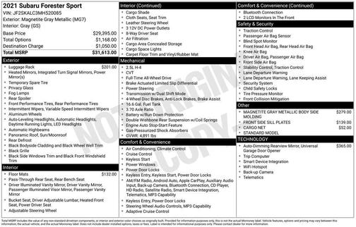 Magnetite Gray Metallic 2021 Subaru Forester Sport