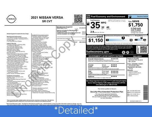 2021 Nissan Versa 1.6 S