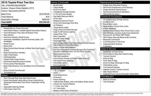 2016 Toyota Prius Four