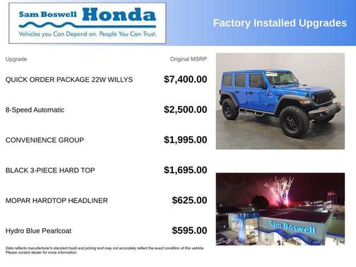 Hydro Blue Pearlcoat 2024 Jeep Wrangler Willys