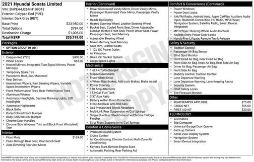 2021 Hyundai SONATA Limited