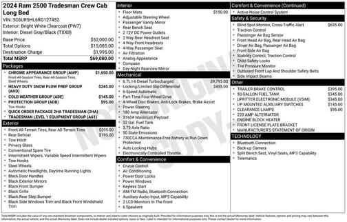2024 RAM 2500 Tradesman Crew Cab 4x4 8' Box