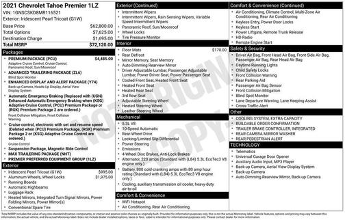 2021 Chevrolet Tahoe Premier