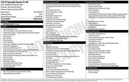 2019 Hyundai SANTA FE SE 2.4