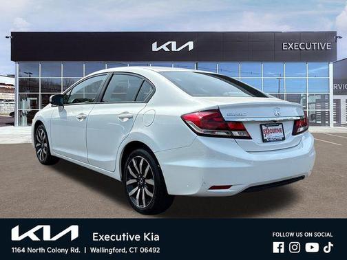 White 2015 Honda Civic EX-L