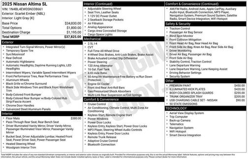 2025 Nissan Altima 2.5 SL