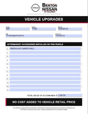 Oxford White Clearcoat 2007 Ford Ranger XL