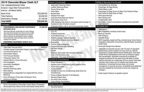 Cajun Red Tintcoat 2019 Chevrolet Blazer 2LT