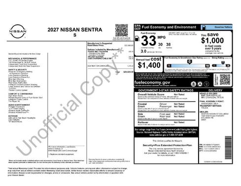 Gun Metallic 2027 Nissan Sentra S