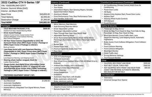 2022 Cadillac CT4-V V-Series