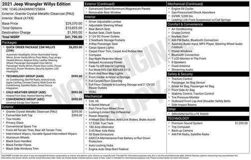 2021 Jeep Wrangler Willys