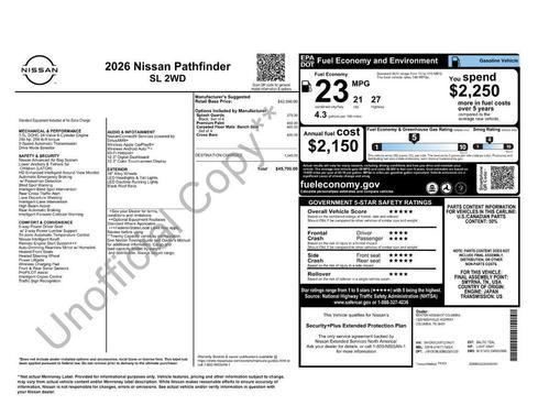 Baltic Teal 2026 Nissan Pathfinder SL