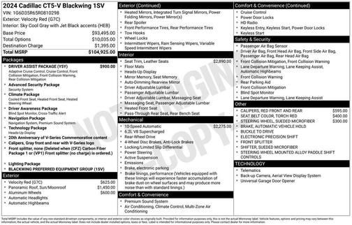 2024 Cadillac CT5-V V-Series Blackwing