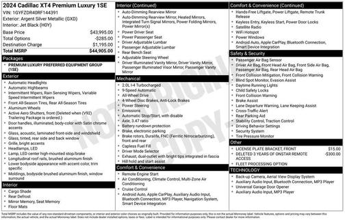 2024 Cadillac XT4 Premium Luxury