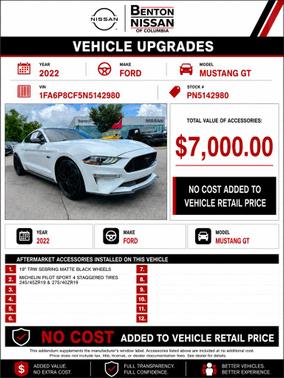 Oxford White 2022 Ford Mustang GT Premium