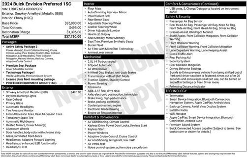 Smokey Amethyst Metallic 2024 Buick Envision Preferred AWD
