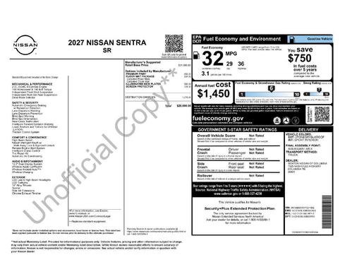 Atlantic Gray/Super Black 2027 Nissan Sentra SR