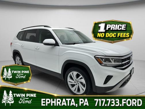 Pure White 2023 Volkswagen Atlas 3.6L SE w/Technology