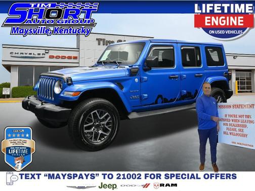 Hydro Blue Pearl Coat 2023 Jeep Wrangler Sahara 4xe