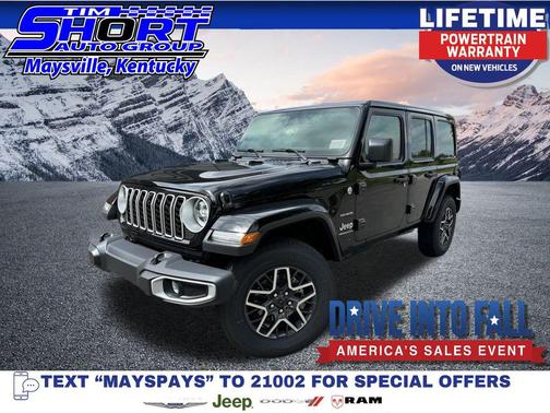 Black Clearcoat 2024 Jeep Wrangler 4-Door Sahara 4x4