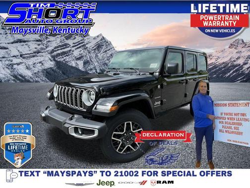 Black Clearcoat 2024 Jeep Wrangler 4-Door Sahara 4x4
