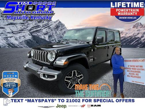 Black Clearcoat 2024 Jeep Wrangler 4-Door Sahara 4x4