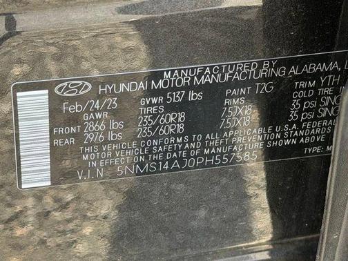 Portofino Gray 2023 Hyundai SANTA FE SE