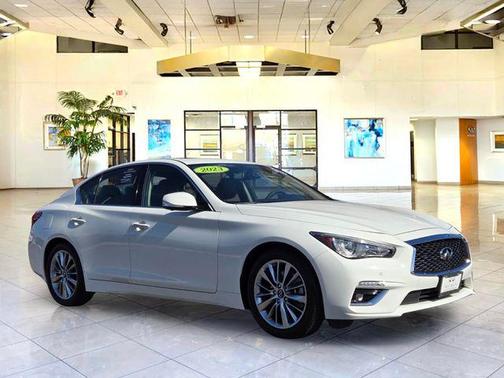 Pure White 2023 INFINITI Q50 3.0t LUXE
