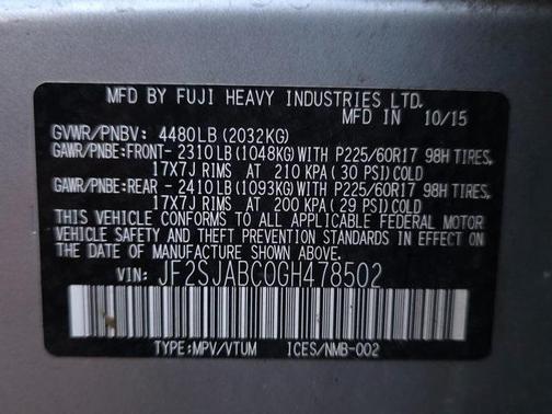2016 Subaru Forester 2.5i