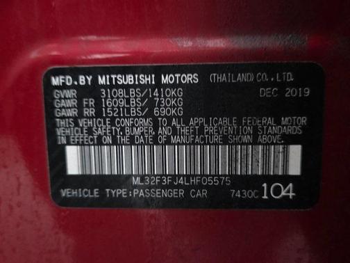 2020 Mitsubishi Mirage G4 ES