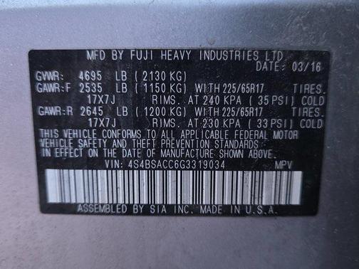 2016 Subaru Outback 2.5i Premium