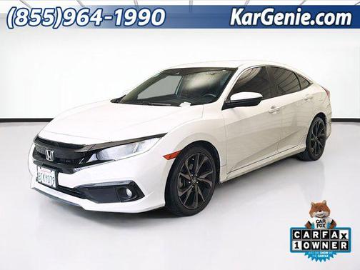 Platinum White 2020 Honda Civic Sport
