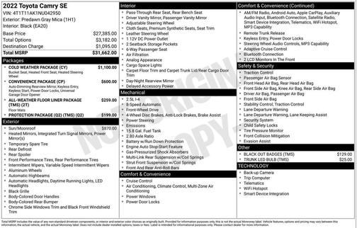 Predawn Gray Mica 2022 Toyota Camry SE