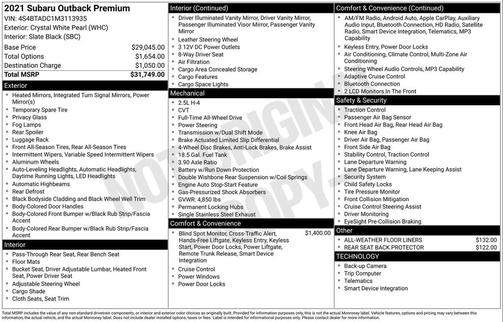 2021 Subaru Outback Premium