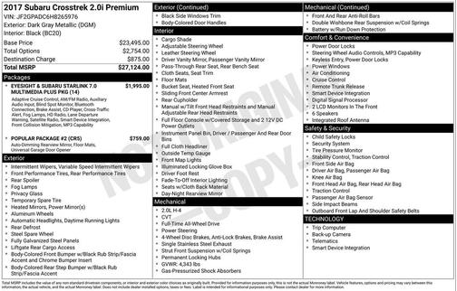 2017 Subaru Crosstrek 2.0i Premium