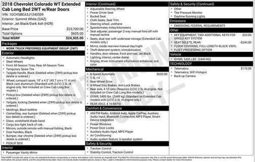 2018 Chevrolet Colorado WT